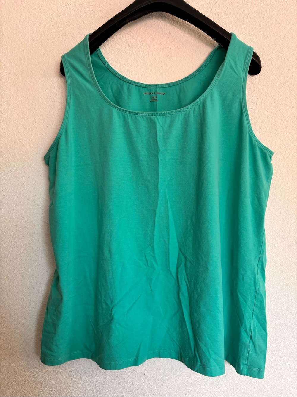 Jessica London Plus Size Tank Top | Aqua/Turquoise | Size 26/28